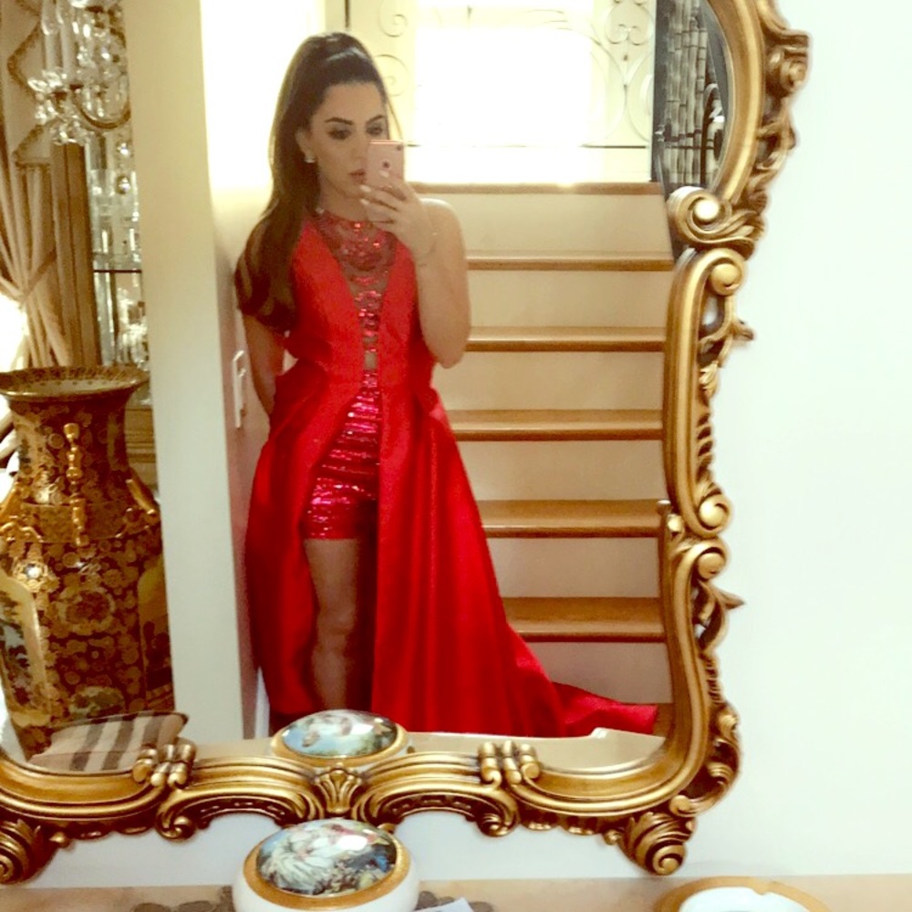 Rachel Allan red dress